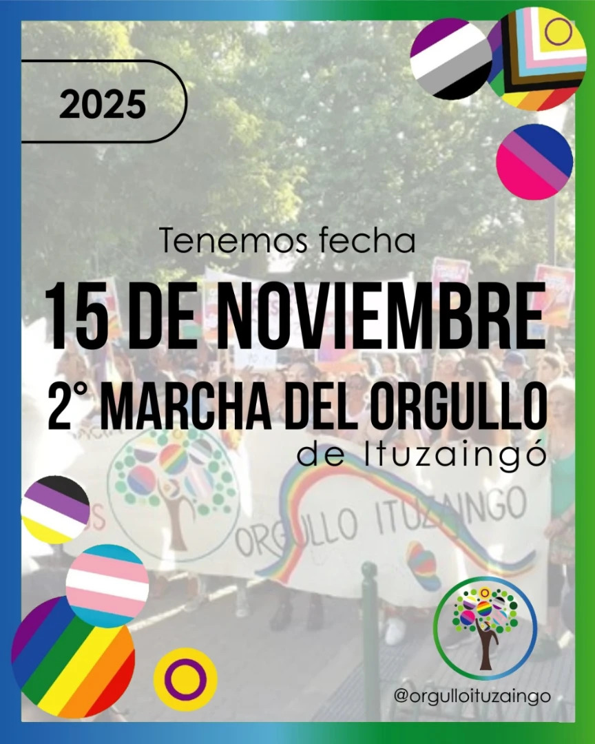 Flyer 15 de Noviembre marcha del Orgullo en Ituzaingó