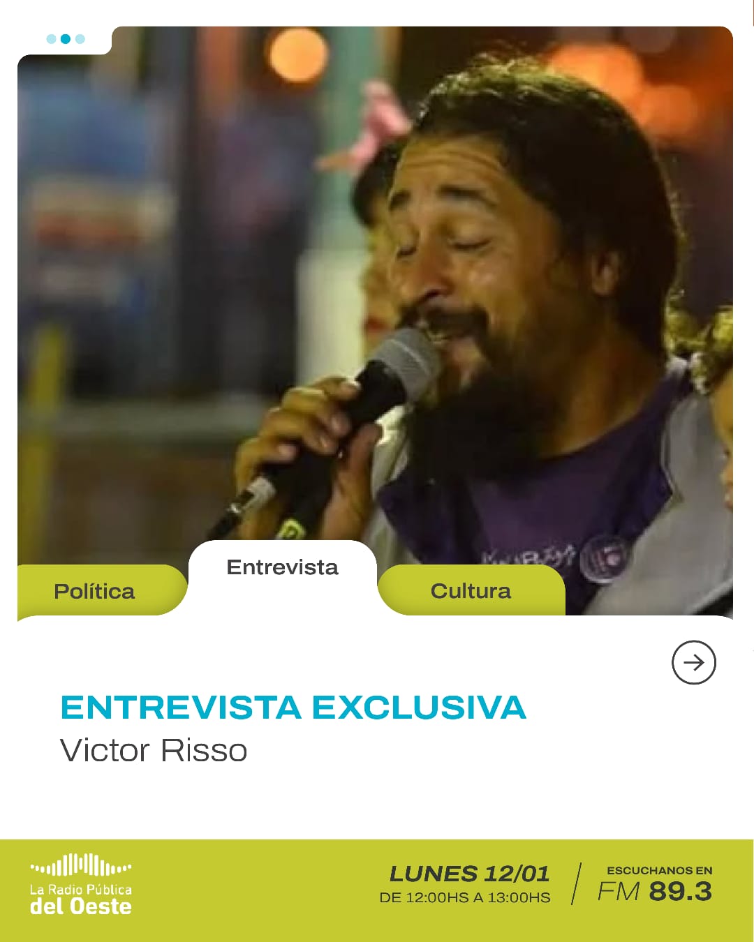 Archivo de Imagen: flyer publicitario Victor Visso en El Palacio y La Calle