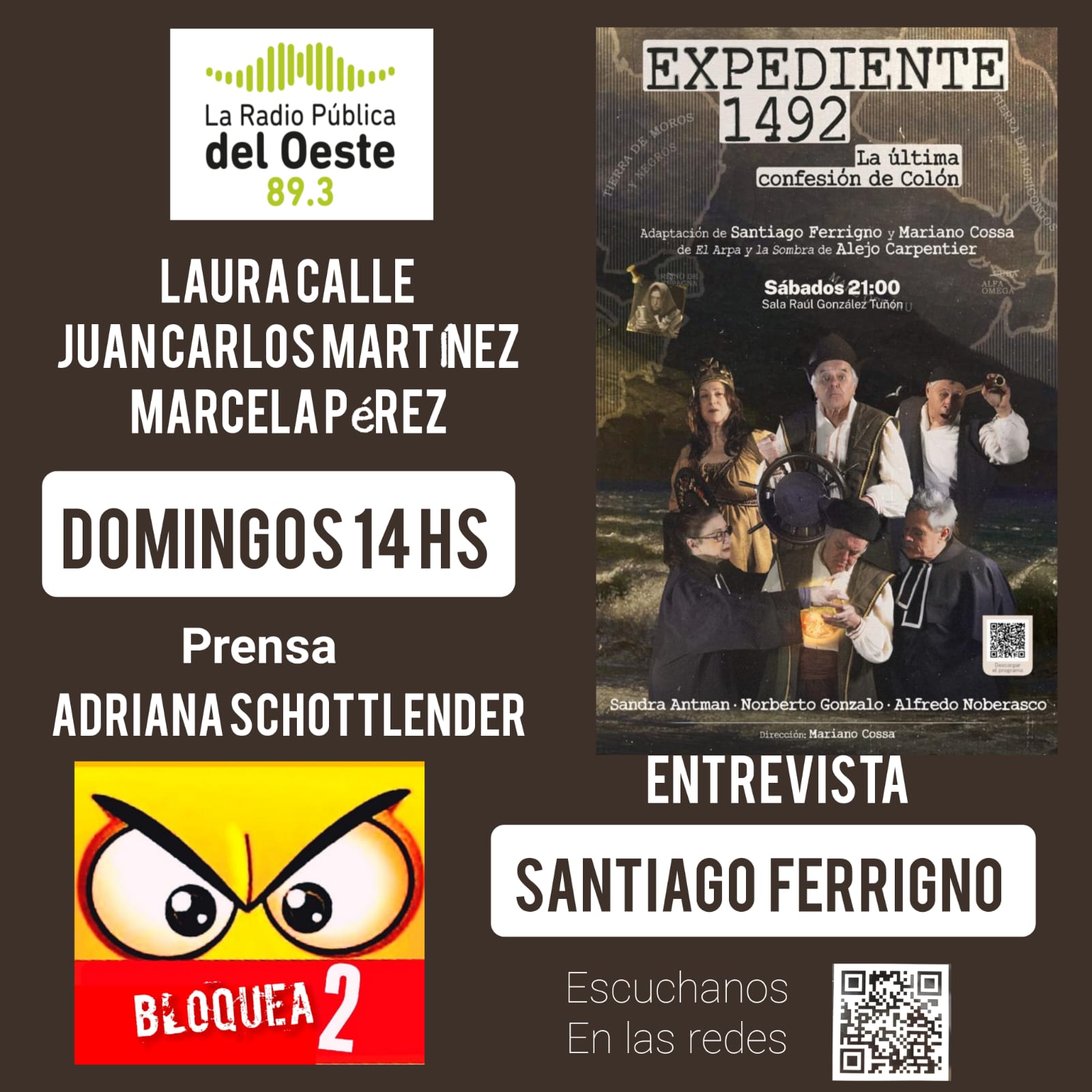 Flyer de Bloqueados - Santiago Ferrigno