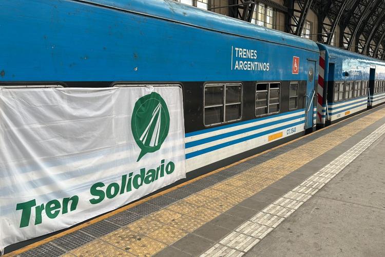 El Tren Solidario desde Retiro listo para partir a Campana
