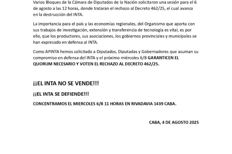 Comunicado APINTA